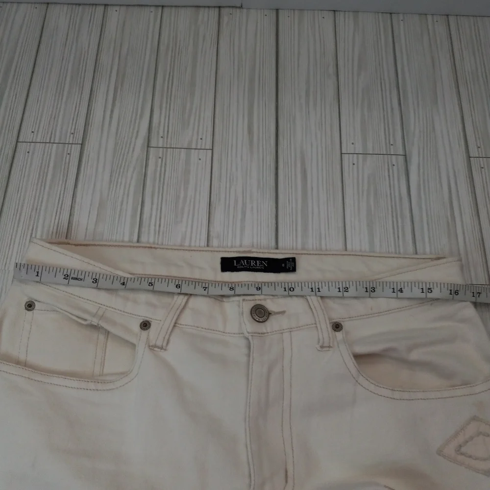 Lauren Ralph Lauren Patchwork Beaded Boho Relaxed Tapered Ankle Jean
